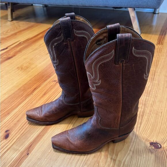 Tony Lama Sz 8.5EE 6980 Mens El Paso Collection Western Boot Bison Leather Dress - Picture 4 of 15